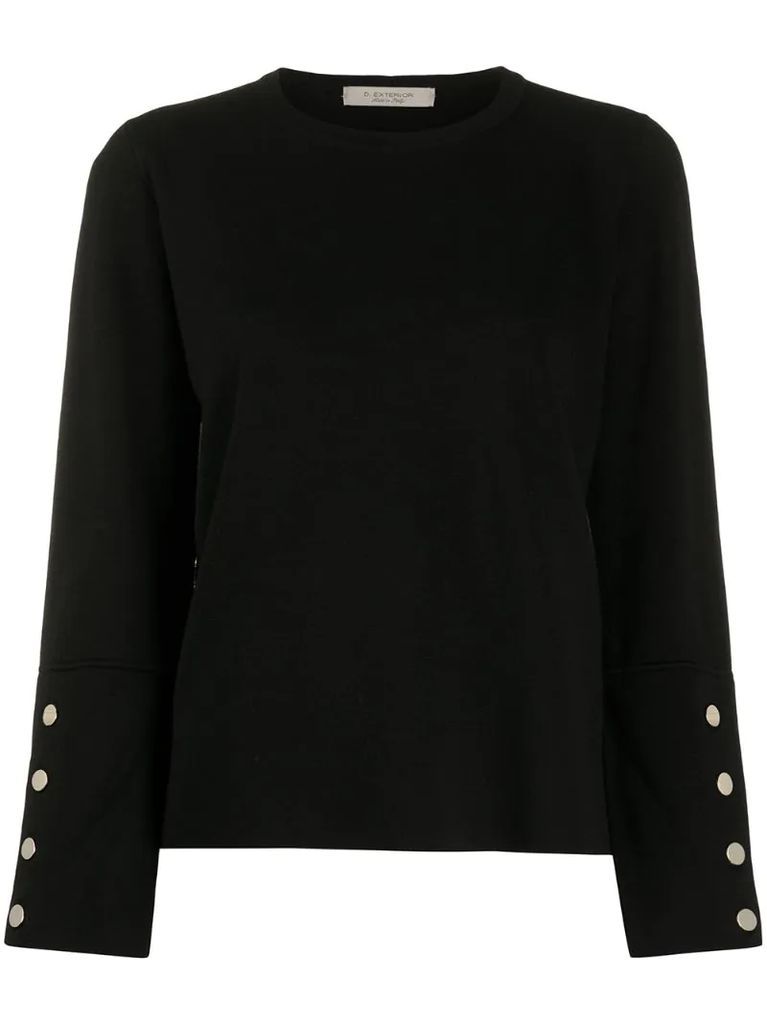 button-embellished wool jumper