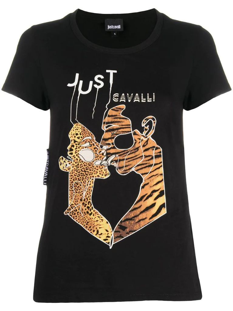 animal print kiss T-shirt
