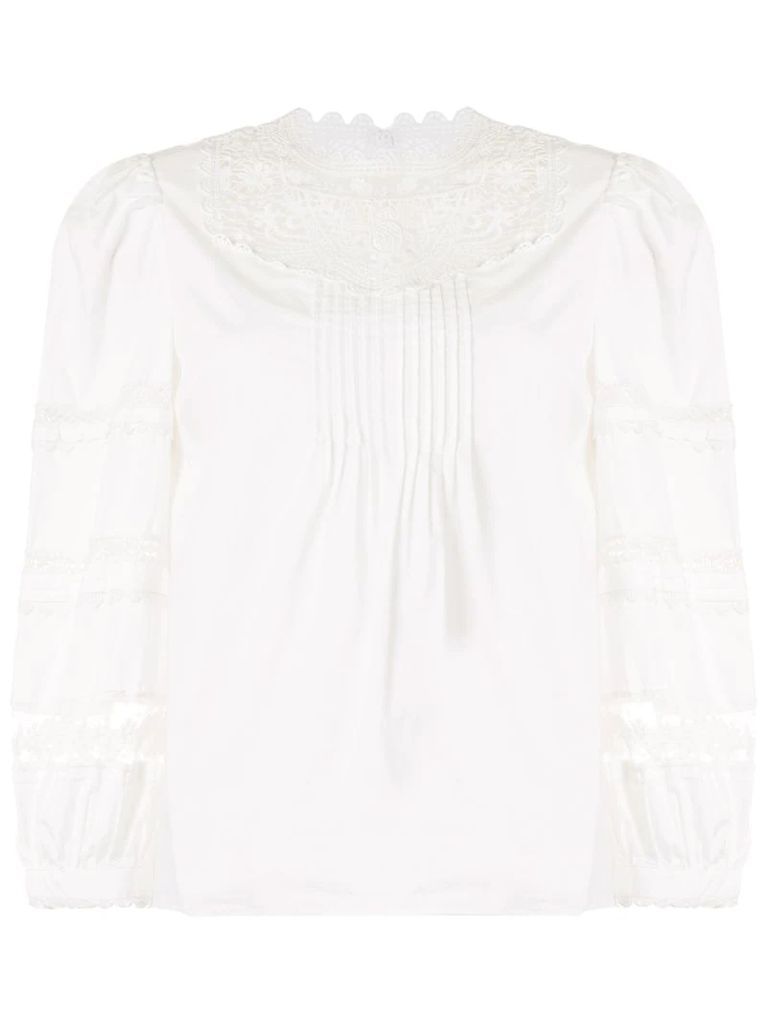 lace-trimmed shirt