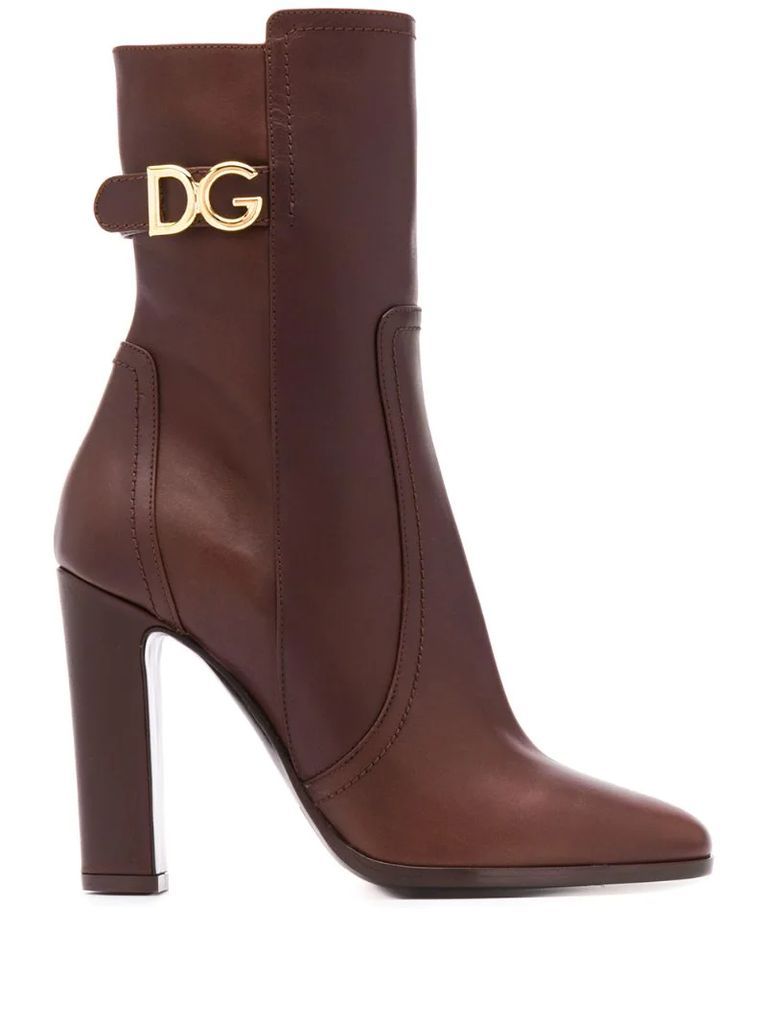 calf leather DG logo booties