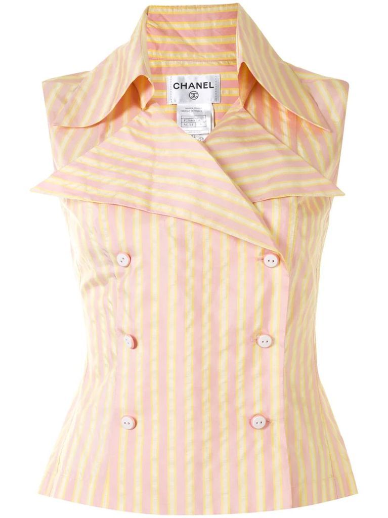 2004 striped sleeveless shirt