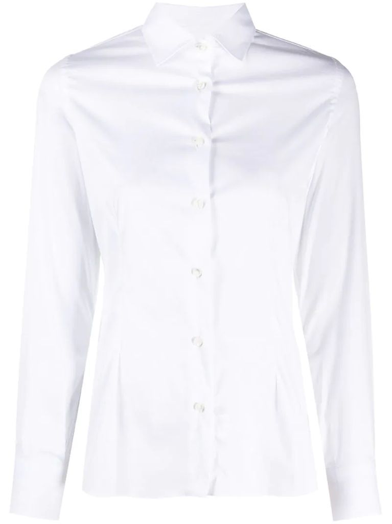 fitted long-sleeve shirt