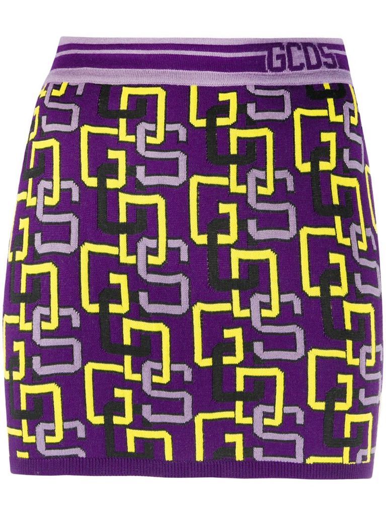 knitted logo mini skirt