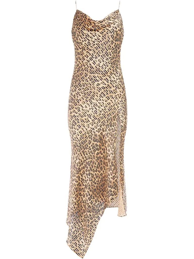 Harmony leopard print slip dress