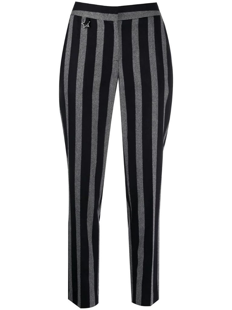striped peg trousers