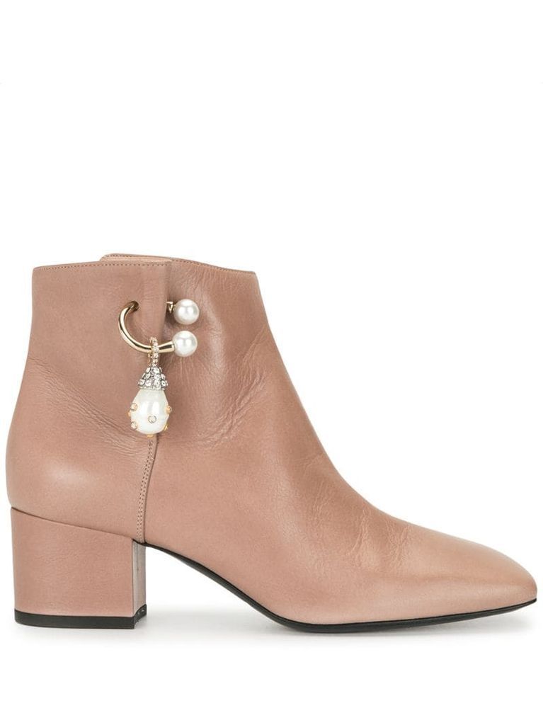 stone-embellished ankle boots