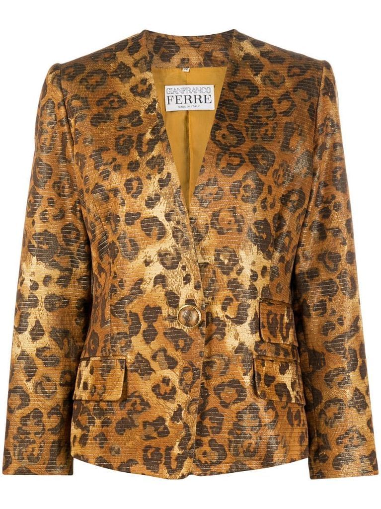 leopard print blazer