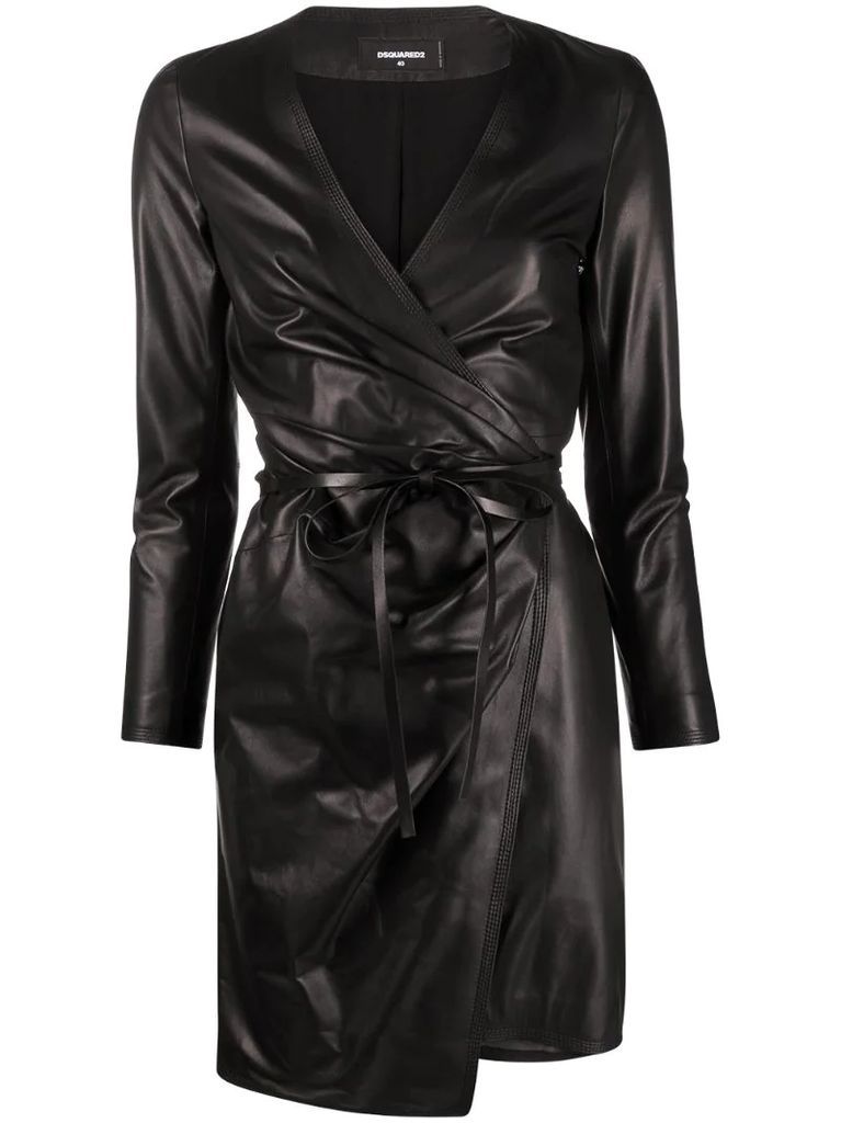 twist-detail wrap dress