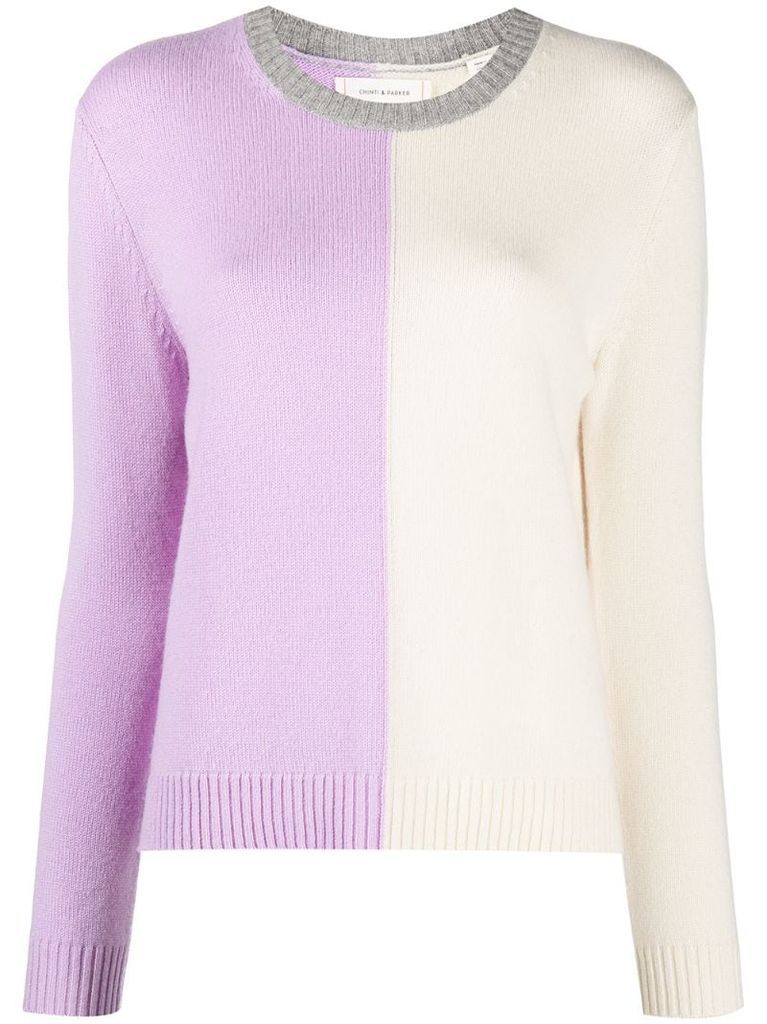 colour-block knit jumper