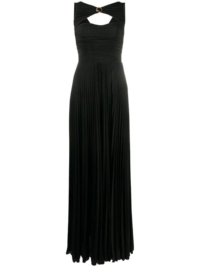 round neck pleated gown