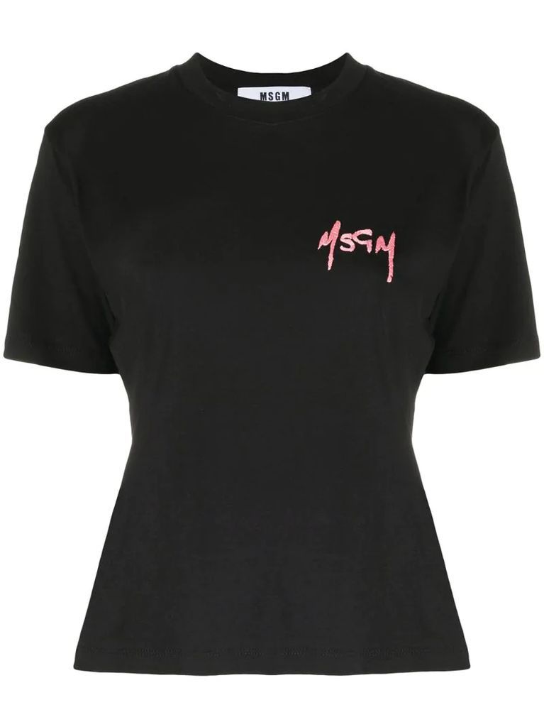 logo-embroidered T-shirt