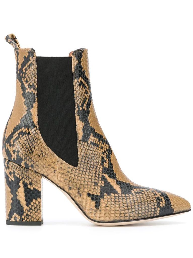 snakeskin-print boots