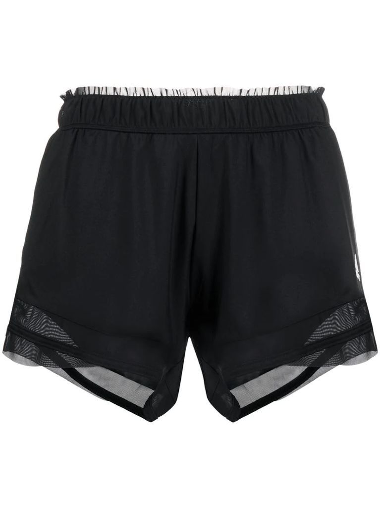 layered running shorts