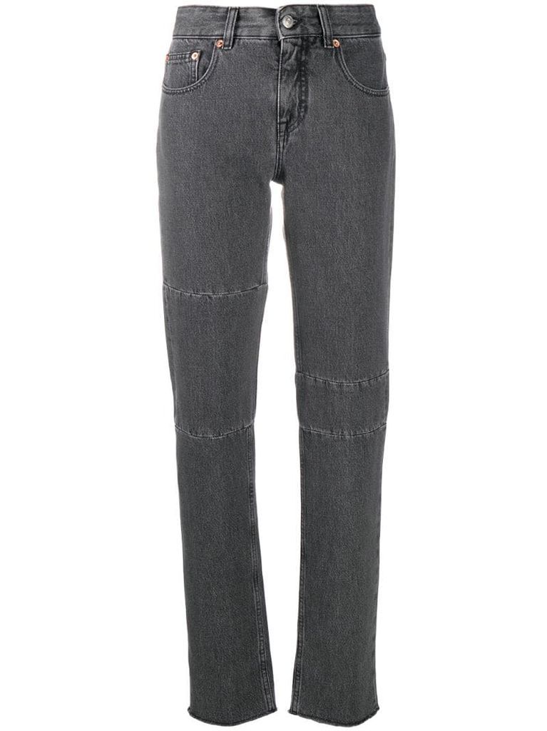 high-rise panelled skinny jeans