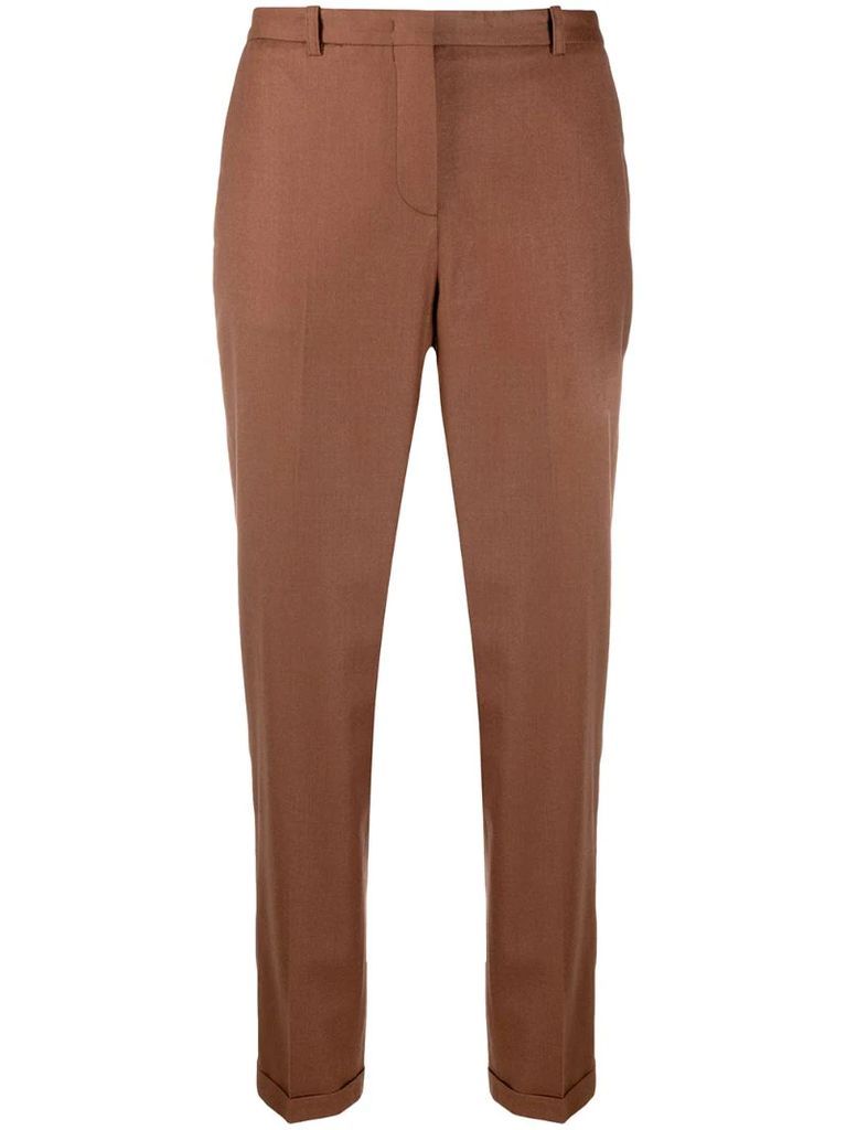mid rise tapered trousers