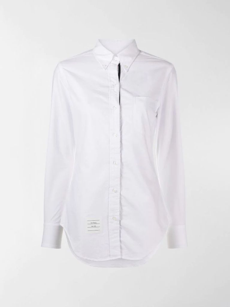 logo-patch button-down shirt