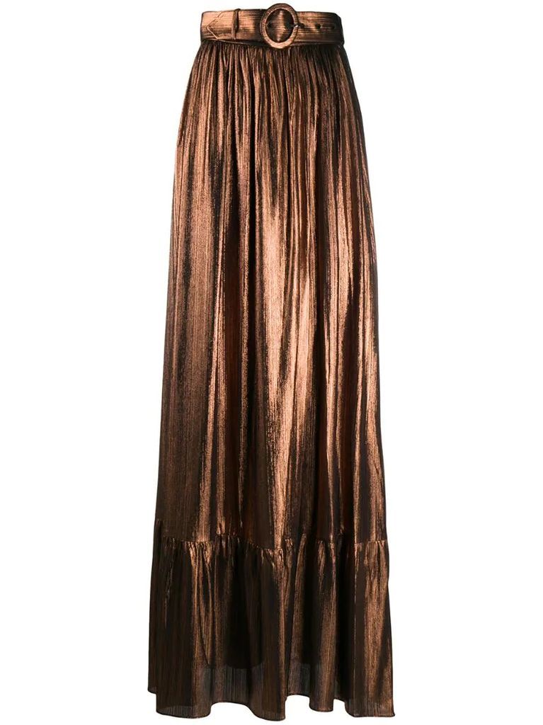 belted maxi skirt