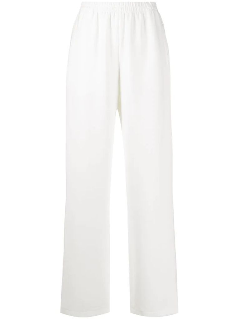 stretch-fit wide leg trousers