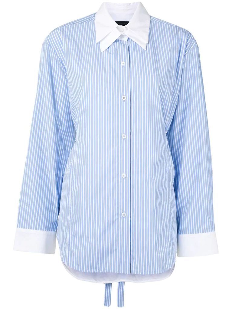double-collar striped shirt