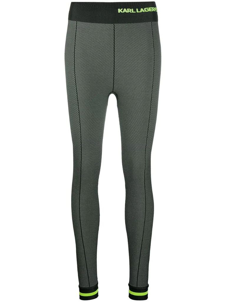 chevron-pattern slim-fit leggings