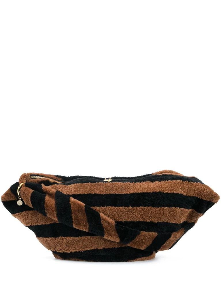 striped shearling furrissima bag