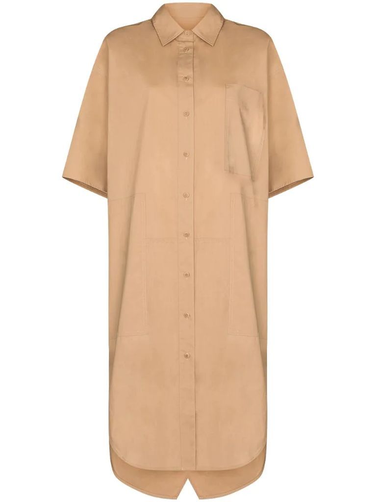 knee-length cotton shirt dress