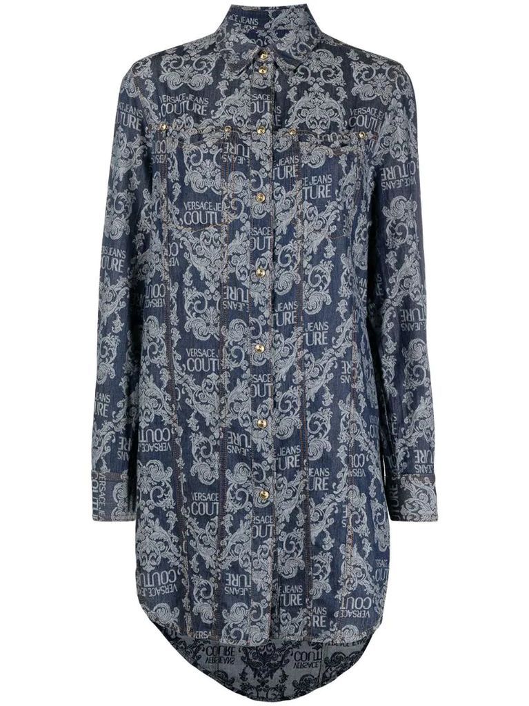 Barocco-print buttoned-up shirt