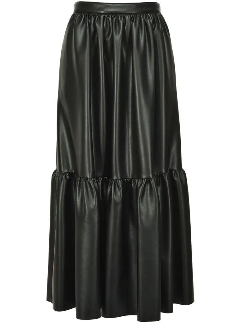 tiered zip-up skirt