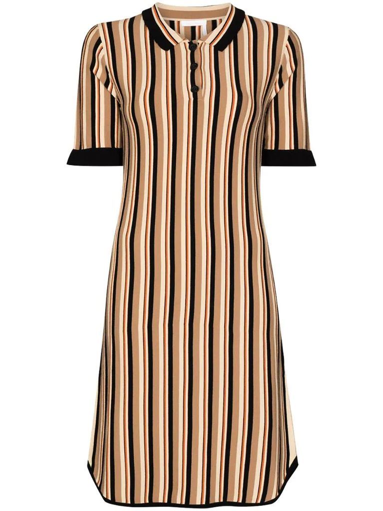 striped collared dress