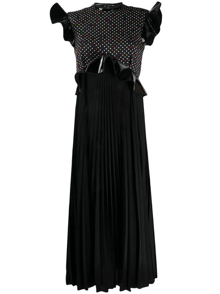 polka dot pleated dress