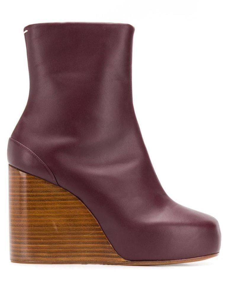square 100 wedge boots