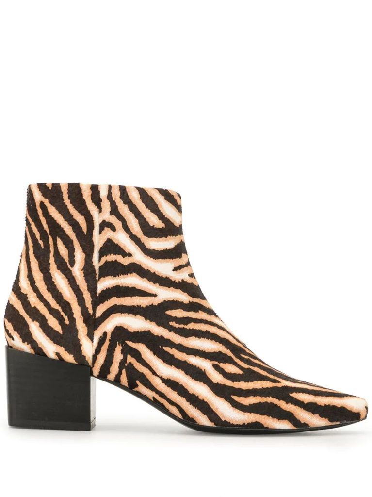 pointed tiger print boots