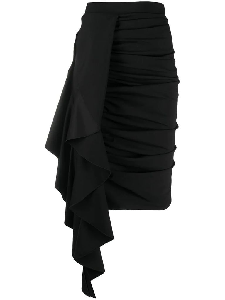 ruffle-panelled gathered skirt