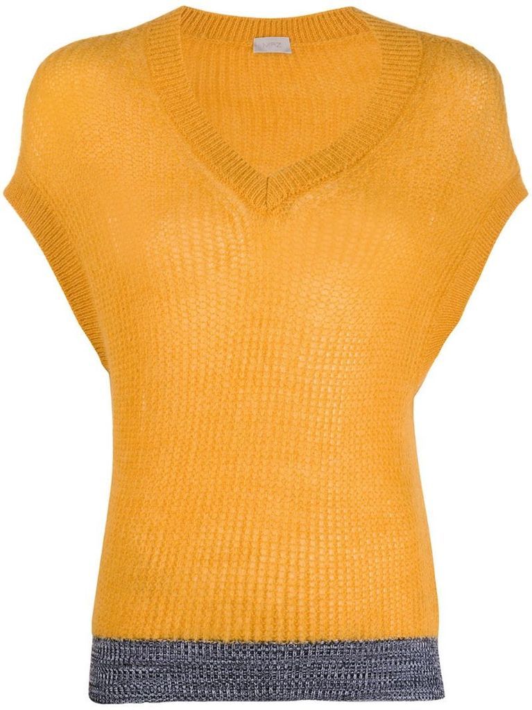 sleeveless V-neck jumper