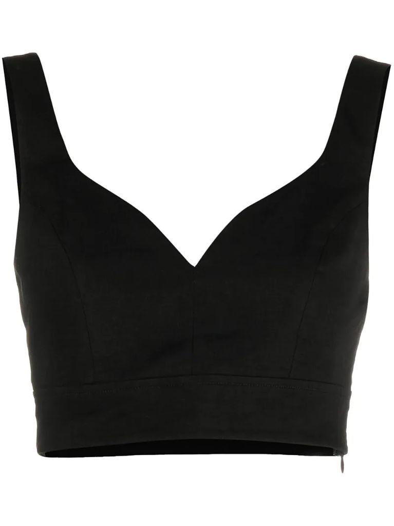 cropped sweetheart neckline top