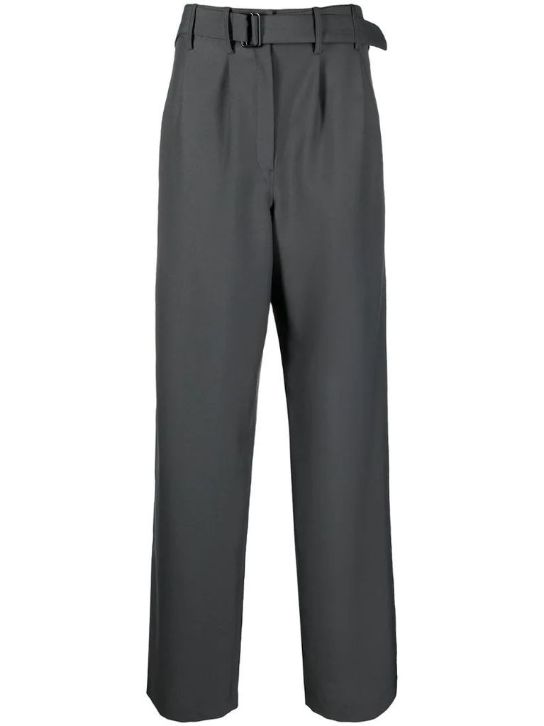 belted high waisted trousers