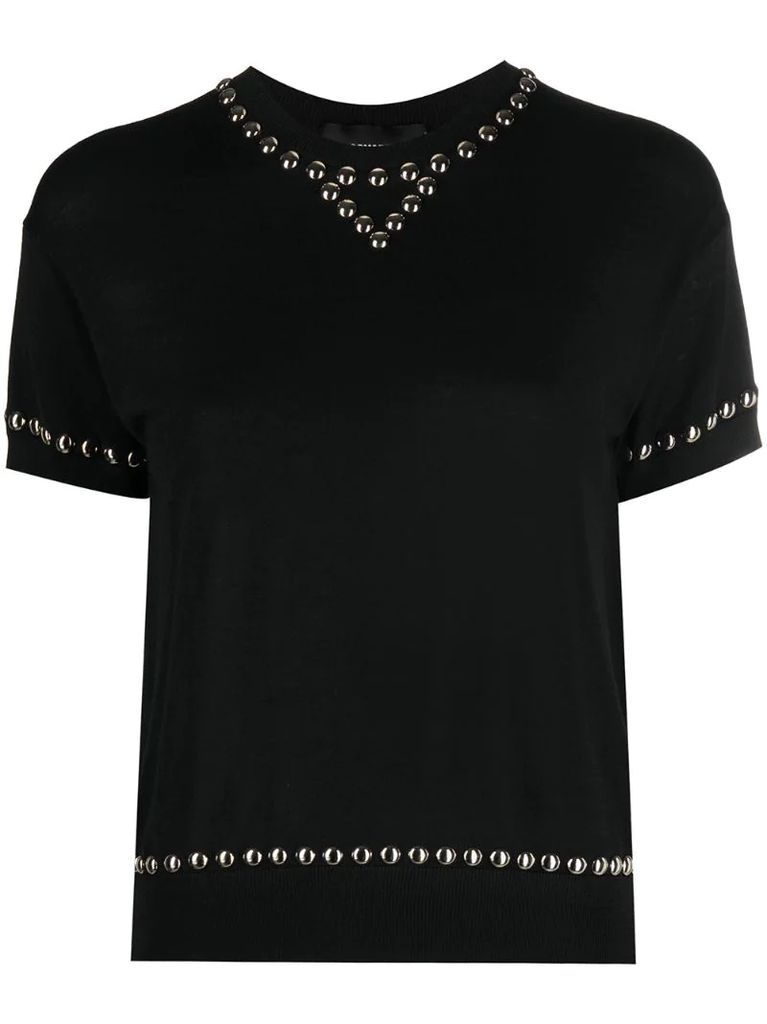 stud-embellished crew-neck T-shirt