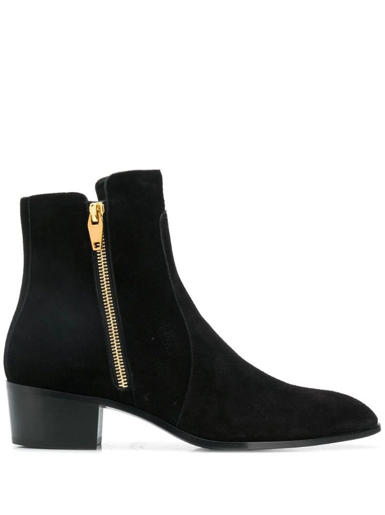 zip detail ankle boots