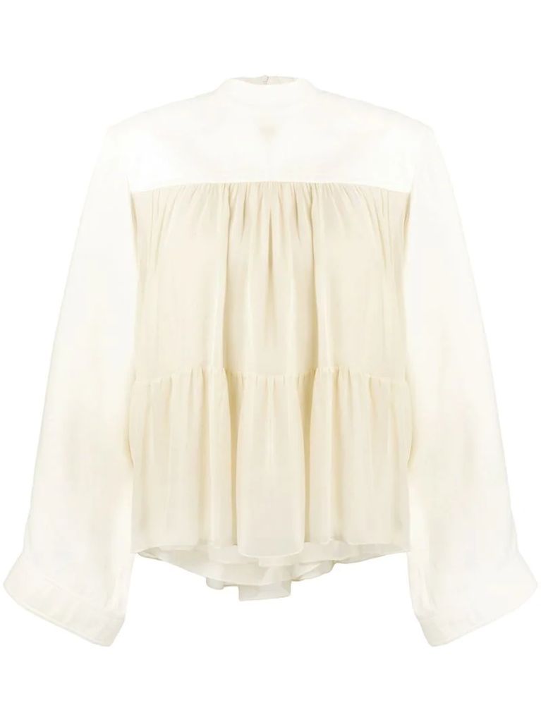 tiered ruffled blouse