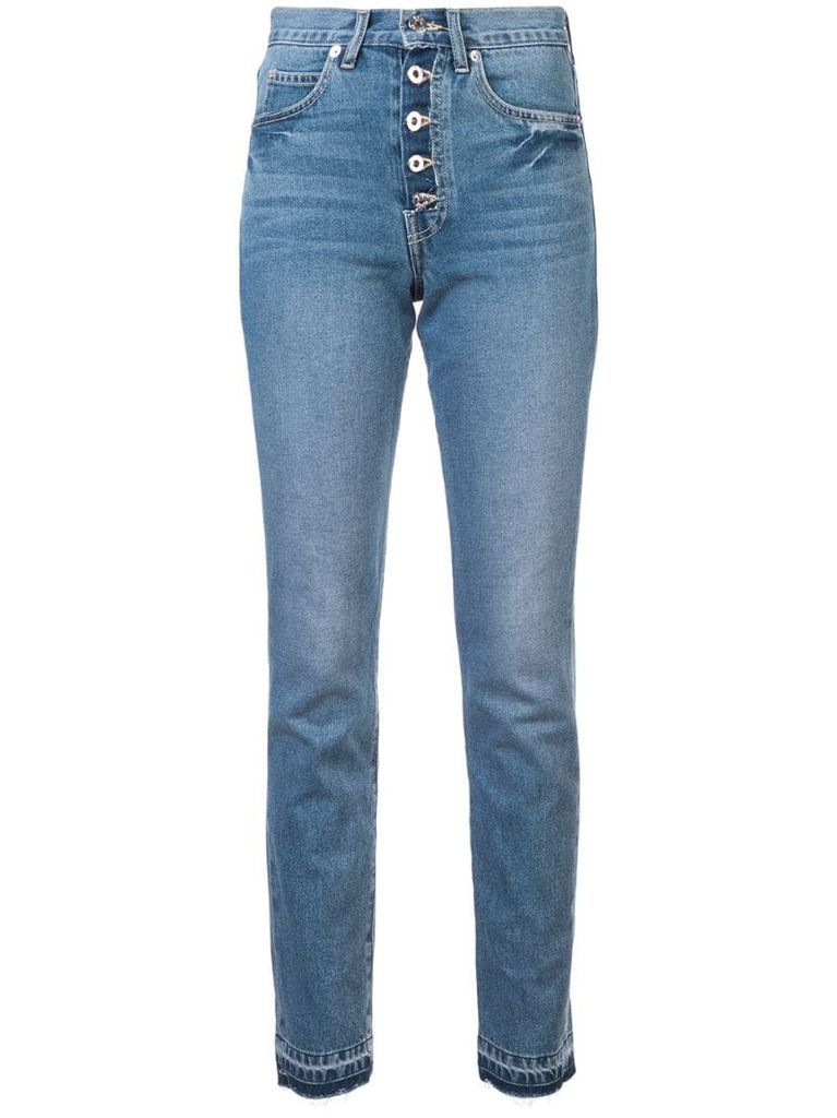 high waisted slim-fit jeans