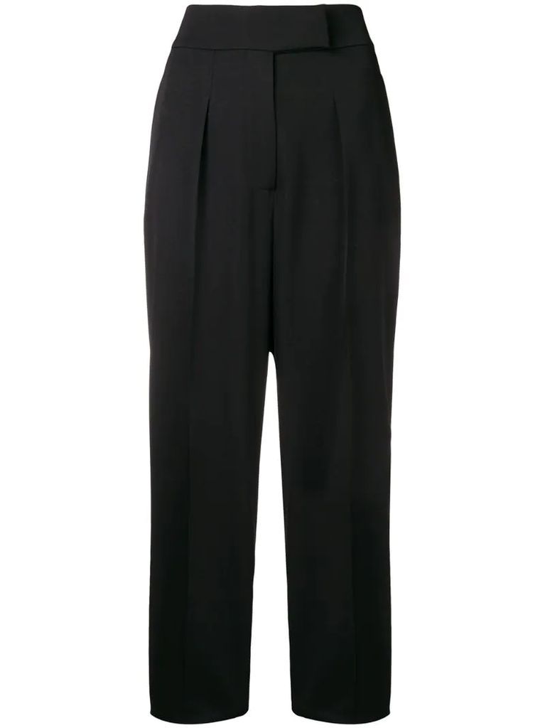 striped panel trousers