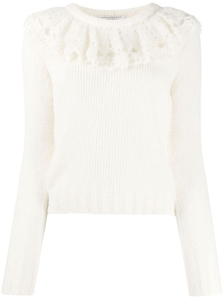 ruffled collar jumper