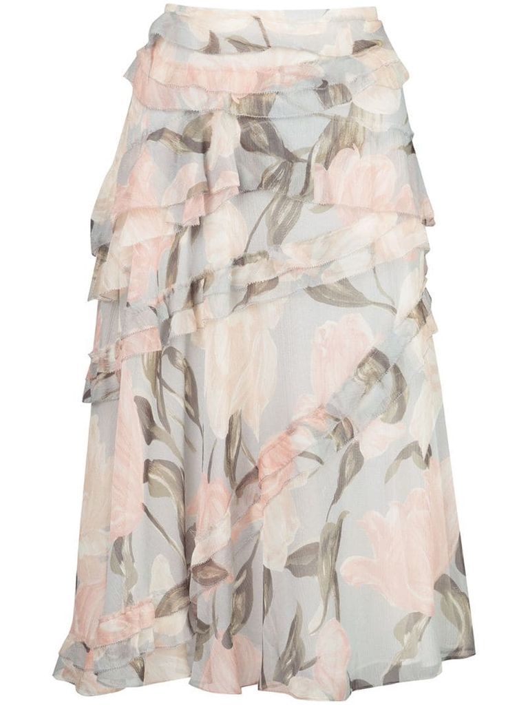 frill floral skirt