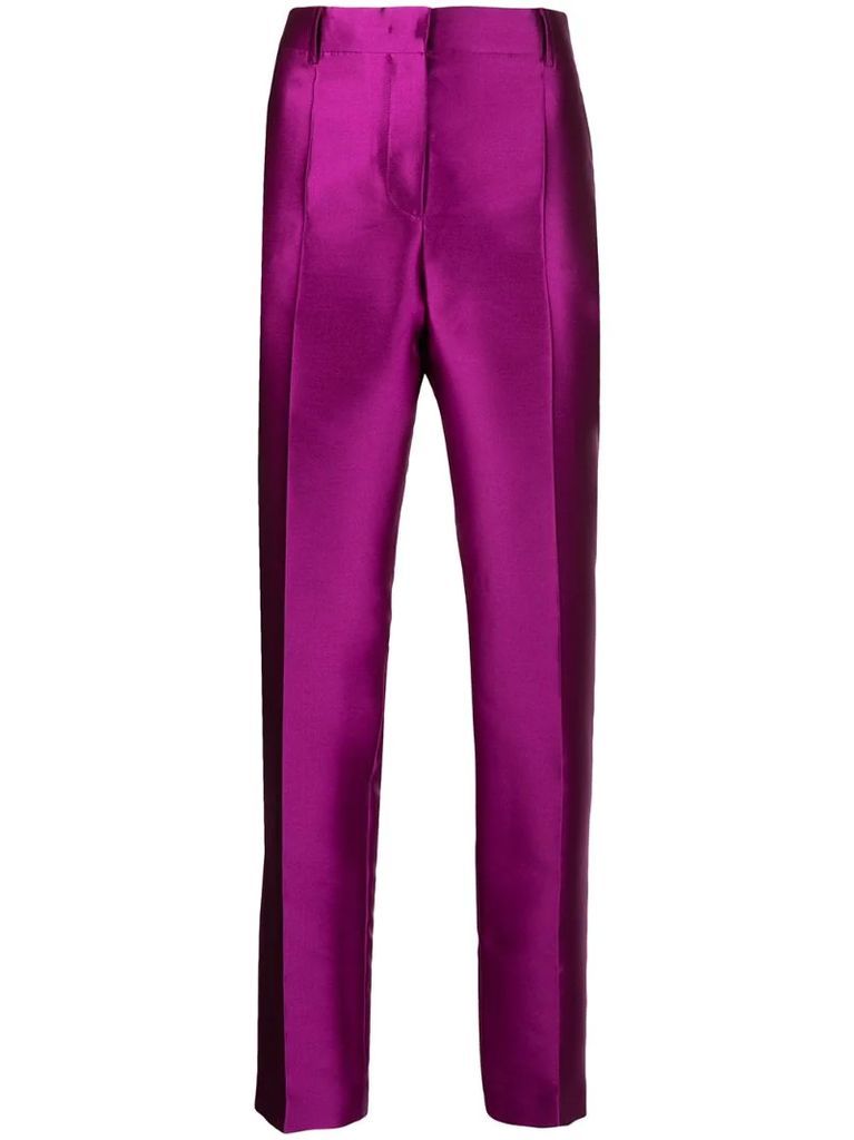 tapered-leg tailored trousers