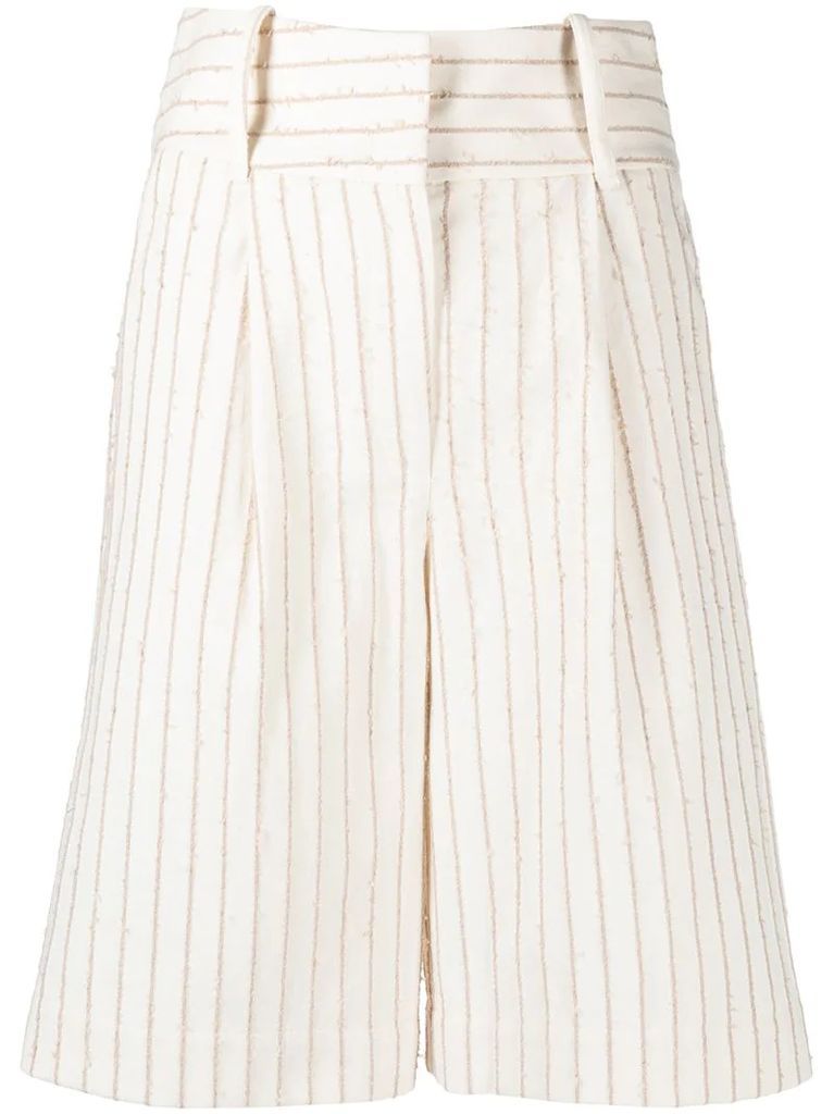 pinstripe tailored shorts