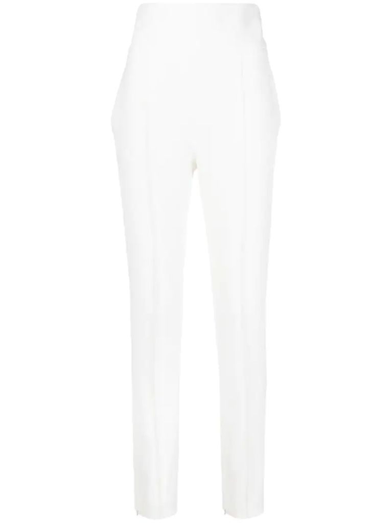 crease detail high waisted trousers