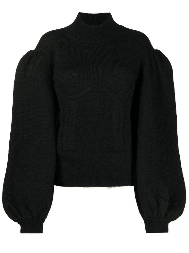 knitted corset-detail jumper