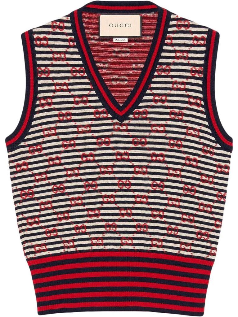 GG Supreme embroidery wool vest