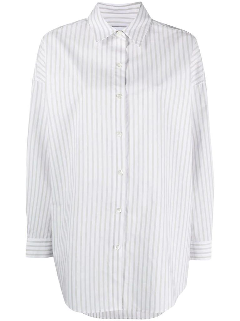 vertical-stripe long-sleeve shirt