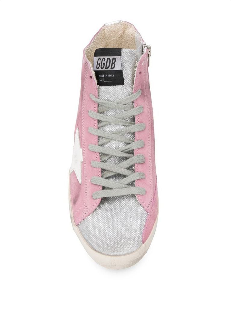 Francy distressed high-top trainers